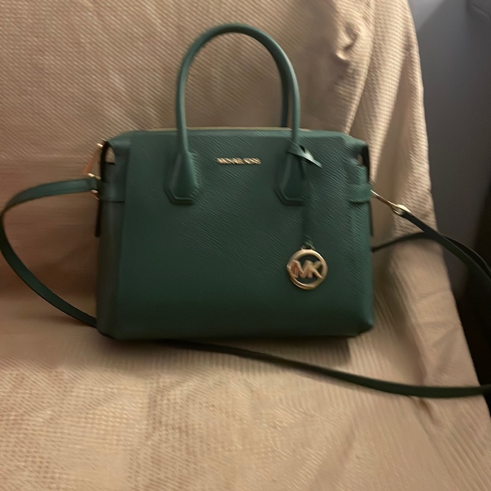 Michael Kors leather bag green